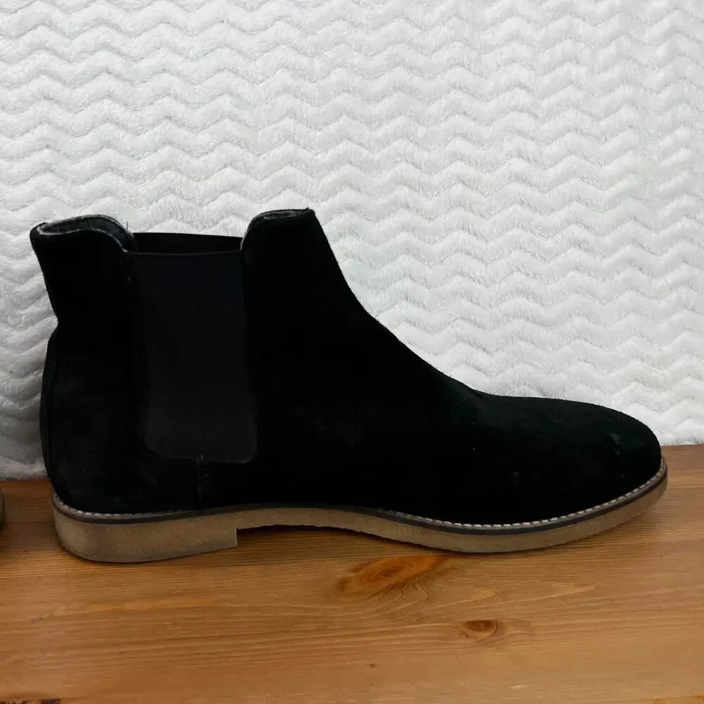 Zara Man Mens Suede Boots Chukka Ankle Pull On Black Casual Comfort 45 EU 12 US